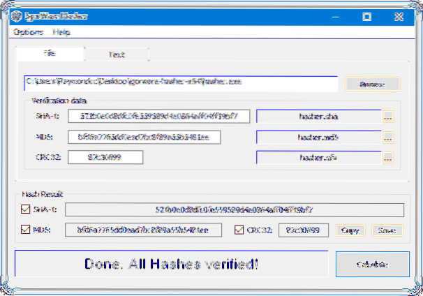 10 nástrojů k ověření integrity souborů pomocí hash MD5 a SHA1