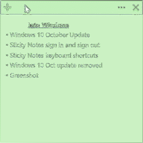 17 Sticky Notes Keyboard Shortcuts In Windows 10