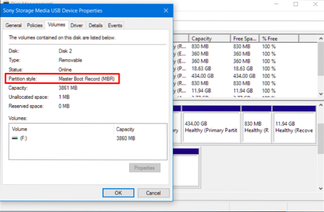 3 maneiras de verificar se uma unidade de disco é GPT ou MBR no Windows 10