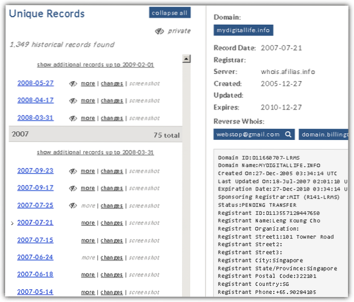 4 Online Services to Find Old Domain Whois History Information