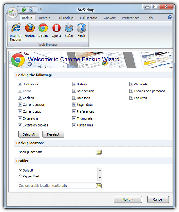 5 programas gratuitos para fazer backup e restaurar perfis do navegador da web