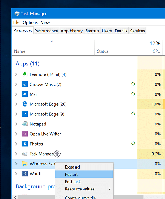 5 maneiras de reiniciar o Windows File Explorer no Windows 10