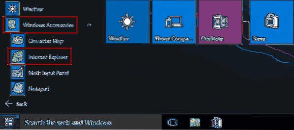 6 modi per aprire Internet Explorer in Windows 10