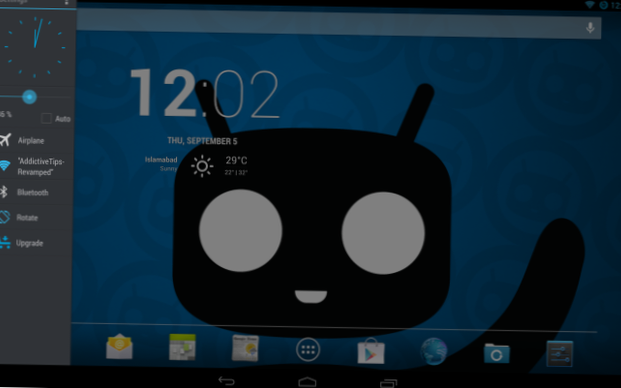 Adgang skifter, kontakter, widgets