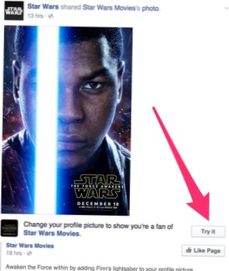 Přidejte ke svému profilovému obrázku na Facebooku světelný meč Star Wars