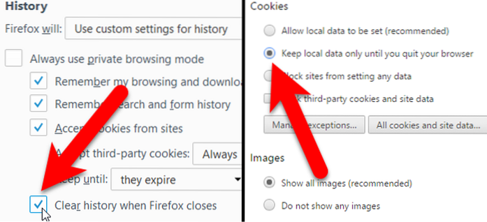 Auto Clear Browser History When you close the browser