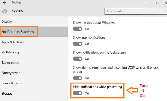 Auto turn off Notification Sound during PPT in windows 10