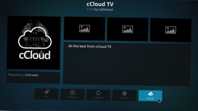 Complemento cCloud TV para Kodi - Instalação e tour guiado