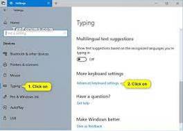 Change Default Keyboard Language Input method in Windows 10