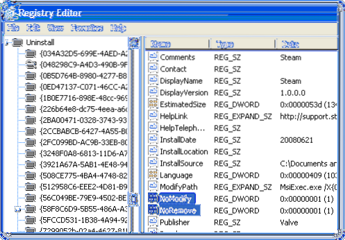 Change or Remove Button Missing at Control Panel Add or Remove Programs