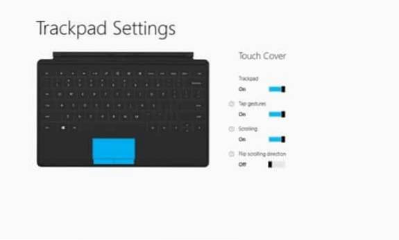 Change Surface RT Trackpad Settings With Trackpad Settings App