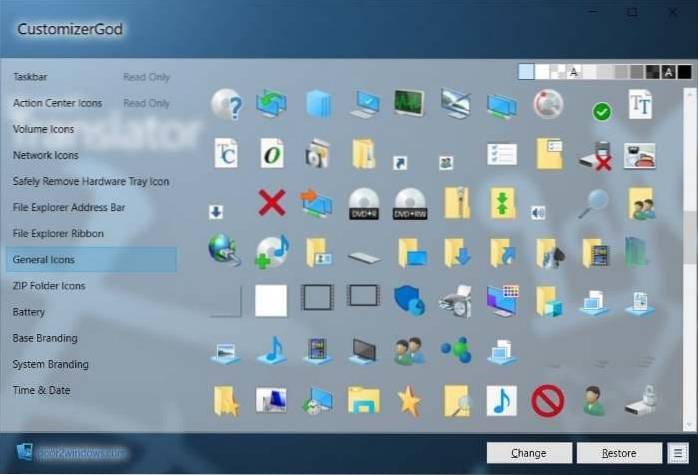 Change Windows 10 Icons With CustomizerGod
