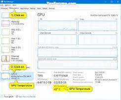 Überprüfen Sie die GPU-Temperatur im Windows 10 Task-Manager