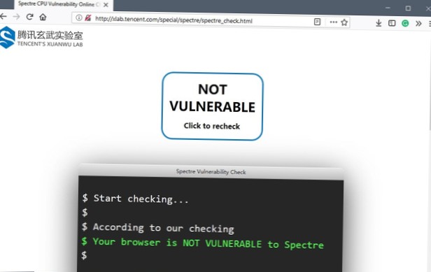 Kontroller, om din browser er sårbar over for spøgelser