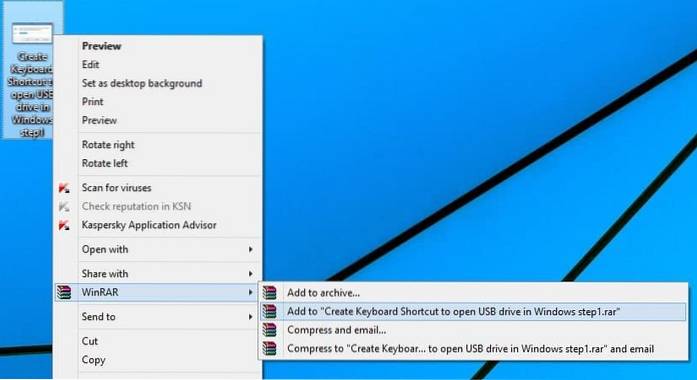 Rydd opp Høyreklikk-meny ved å aktivere Cascading Menu for WinRAR