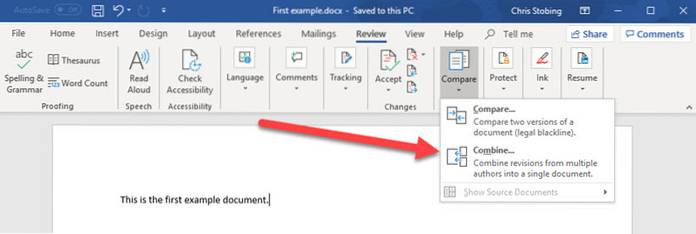 Compare and Combine Documents in Microsoft Word