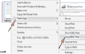 Copia percorso di rete UNC senza lettera di unità