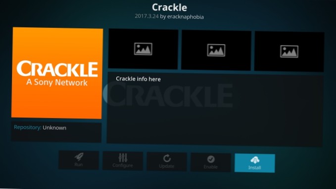 Crackle Kodi-tillegg Hvordan se Sony-filmer på Kodi