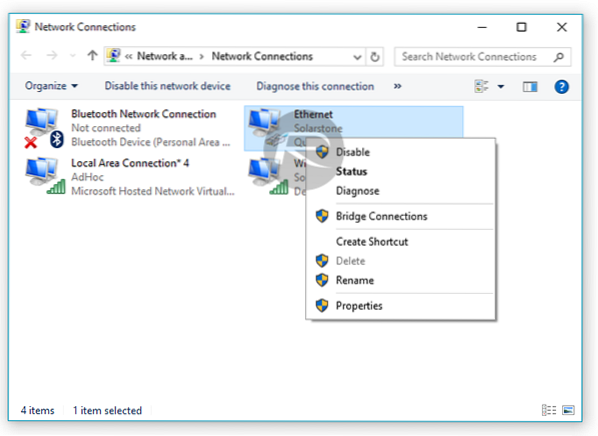 Crea una connessione Internet hotspot WiFi ad hoc in Windows 10