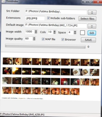 Cree un archivo de índice HTML para fotos para encontrarlas fácilmente [Windows]