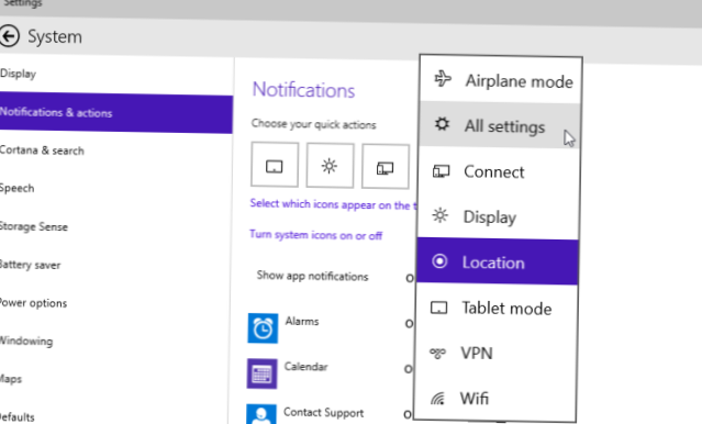 Customize Quick Action Buttons In Windows 10 Notification Center
