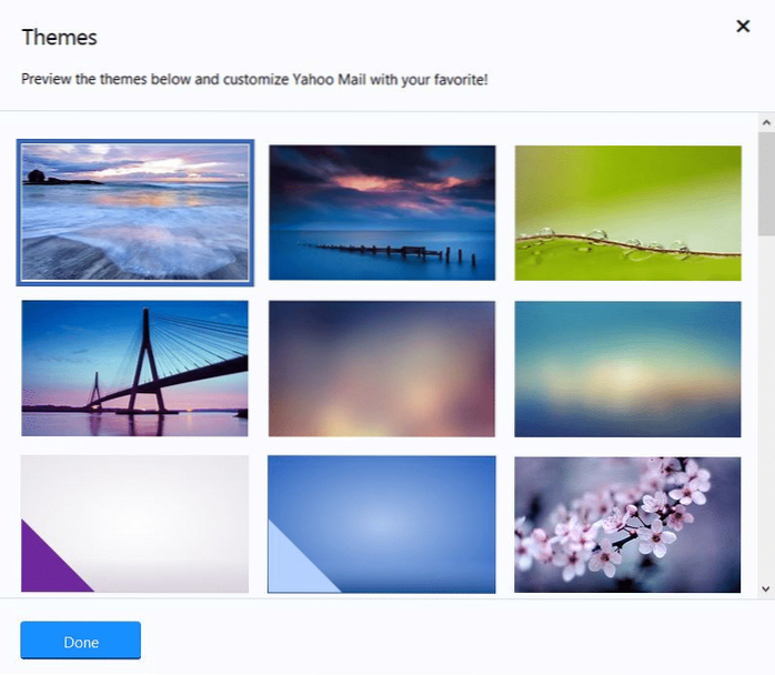 Personalize o Yahoo! Correio com novos temas