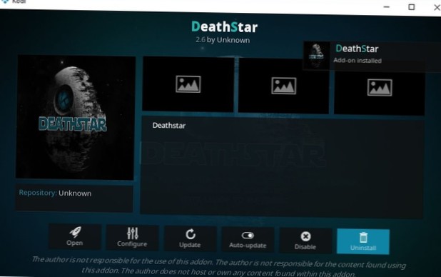 Module complémentaire DeathStar Kodi Comment installer le module complémentaire DeathStar