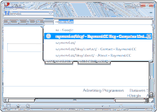 Delete Individual URLs from Web Browser Address Bar history