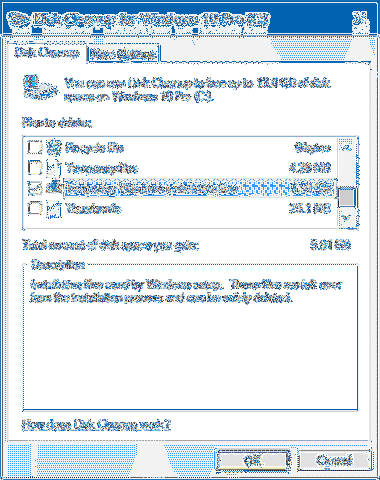 Elimina i file di installazione temporanei di Windows in Windows 10