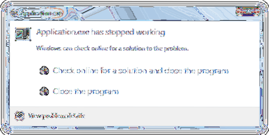 Das Programm zum Deaktivieren des Programms hat den Arbeitsfehlerdialog in Windows beendet