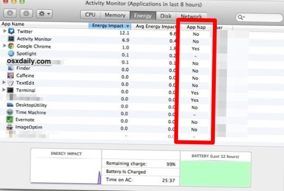 Inaktivera App Nap för utvalda appar i OS X Mavericks