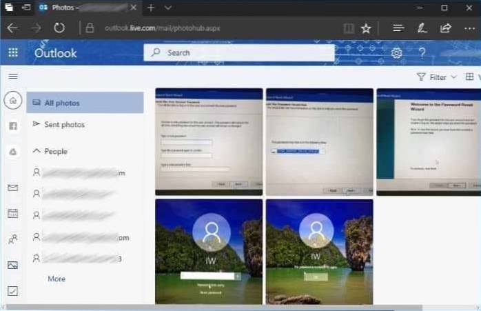 Descargar todas las fotos enviadas y recibidas de todos los correos electrónicos en Outlook.com