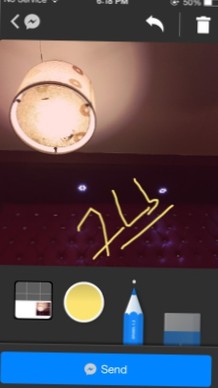 Tegn på bilder før du deler dem over Facebook Messenger [iOS]
