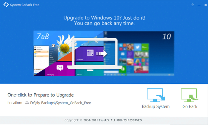 EaseUS System GoBack Free Easily Downgrade From Windows 10 To Windows 7/8.1