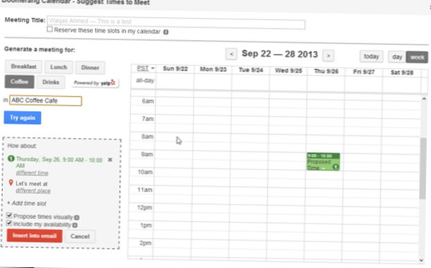 Colabore facilmente no agendamento de reuniões usando o Gmail com o Boomerang Calendar para Chrome