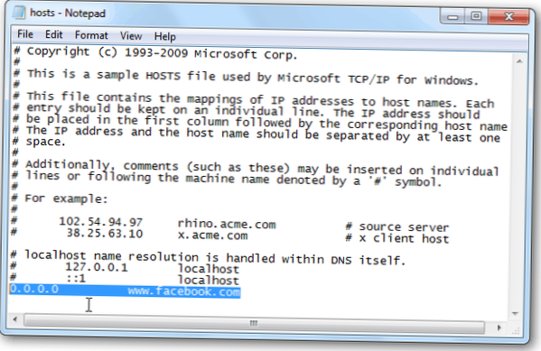 Łatwo edytuj plik Windows HOSTS