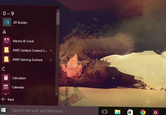 Z łatwością poruszaj się po liście wszystkich aplikacji w menu Start systemu Windows 10