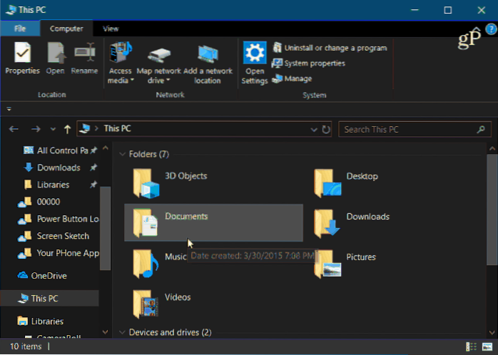 Activați modul temei întunecate pentru File Explorer în Windows 10