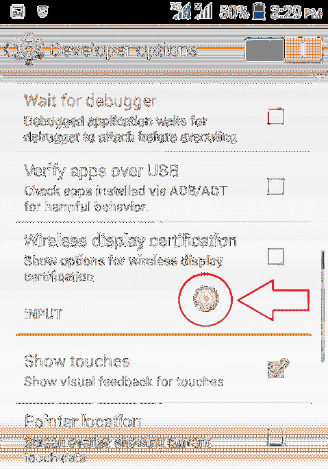 Ativar feedback visual para toques em seu telefone Android