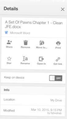 Export dokumentů z Disku Google do MS Word na vašem iPhone