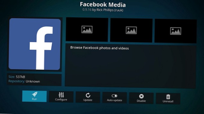 Facebook Kodi-tilføjelse Sådan får du vist Facebook på Kodi