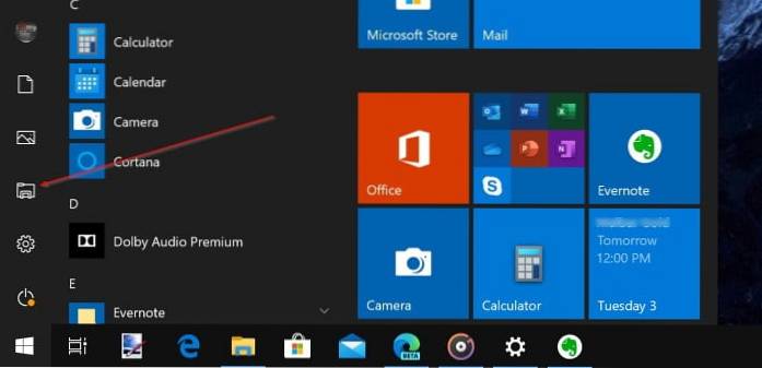 File Explorer Icon Missing From Start Menu In Windows 10