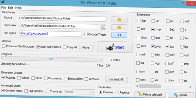 File Fisher Is A Feature-Rich Tool To Organize Files Into Folders Based On Type