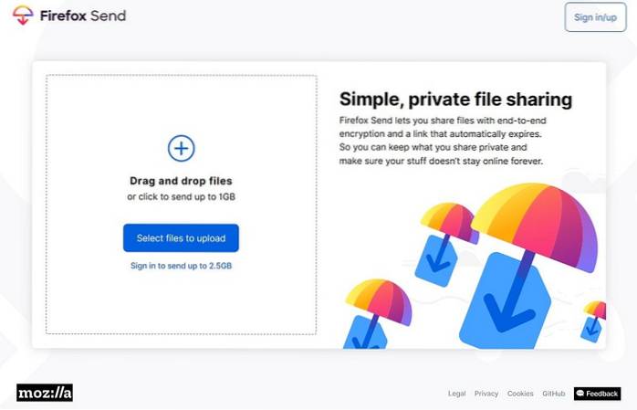 Firefox Send Share Files Up To 2.5GB