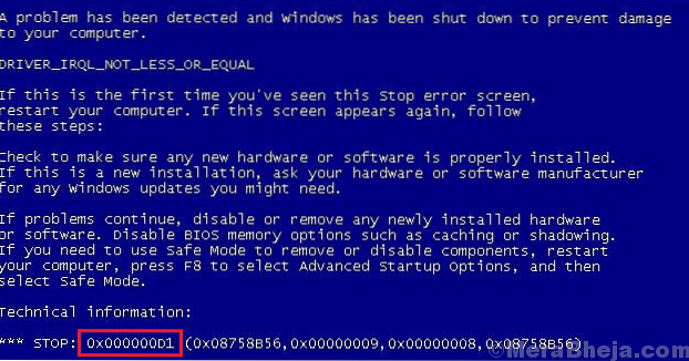 Fix 0x000000D1 Blue Screen Error on Windows 10