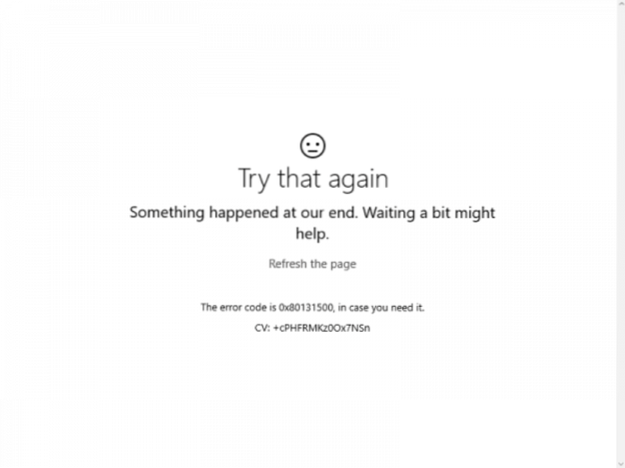 Correggi l'errore 0x80131500 di Microsoft Store in Windows 10
