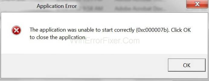 Fix Application Error 0xc000007b in Windows 10