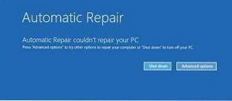 Fix Automatisk reparation kan ikke reparere din pc