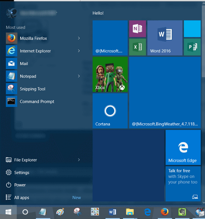 Fix Blank Start Menu Tiles In Windows 10