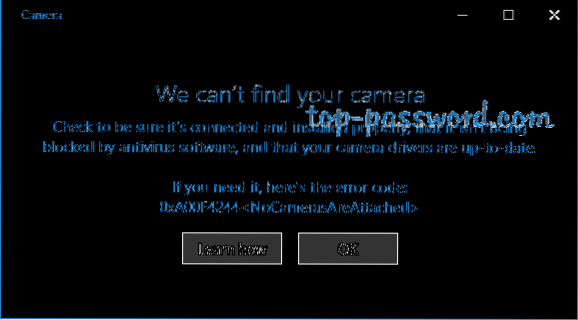 Fix Camera en webcam werken niet in Windows 10